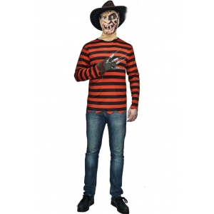 Red Black Stripe Killer Man Costume Killer Costume - Men Halloween Costumes